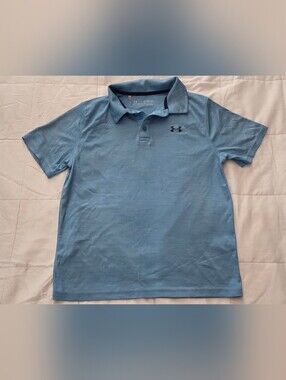 Under Armour Boys' Sky Blue Polo Shirt with Black Logo SIZE YXL